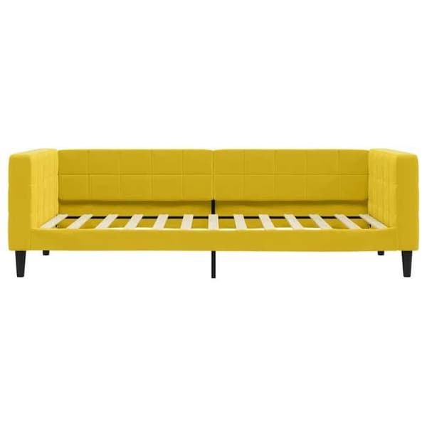 Maison Exclusive - Dagbädd med gul madrass 90x200 cm sammet
