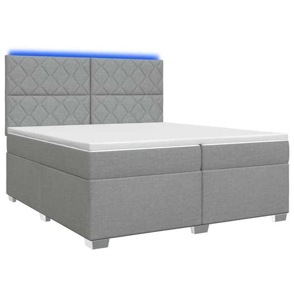 Maison Exclusive - Boxspring-sänky vaaleanharmaalla patjalla 200 x 200 cm Kangas Ljusgrått