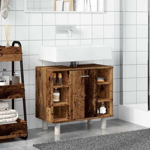 Maison Exclusive - Badrumsskåp gammalt trä 60x32x53,5 cm