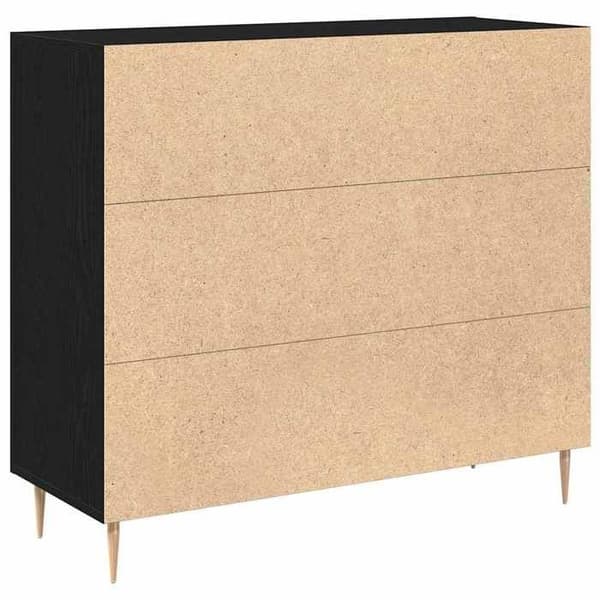 Maison Exclusive - Buffet Sort egetræ 90 x 34 x 80 cm Ingeniørtræ