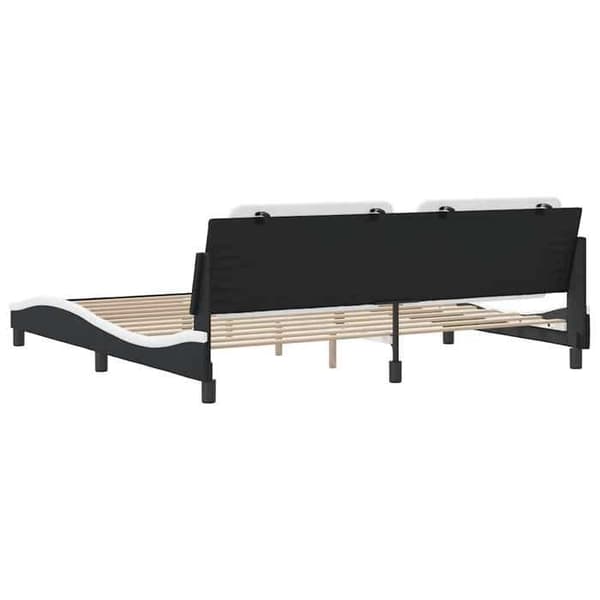 Maison Exclusive - Sengestel uden madras Zadar sort og hvid 200x200 cm kunstlæder