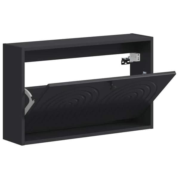 Væghængt skoskab - MAISON EXCLUSIVE - ALKMAAR - 71 x 17 x 43 cm - Sort - Vendbare døre Svart