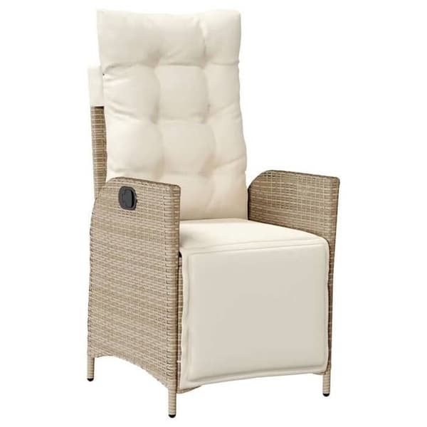 Maison Exclusive - Trädgårdsset med 5 delar i beige polyrotting med kuddar