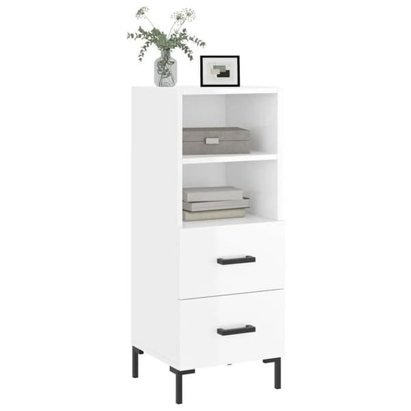 Maison Exclusive - Buffé Vit glänsande 34,5x34x90 cm Ingenjörsträ