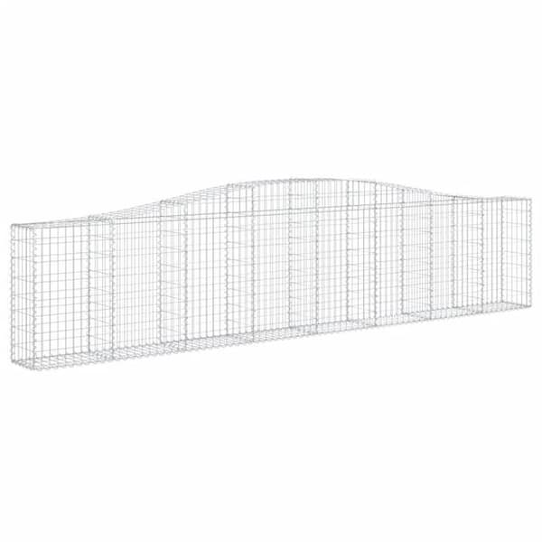 Maison Exclusive - Bågformade gabionkorgar 25 st 400x30x80/100 cm Galvaniserat stål silver-