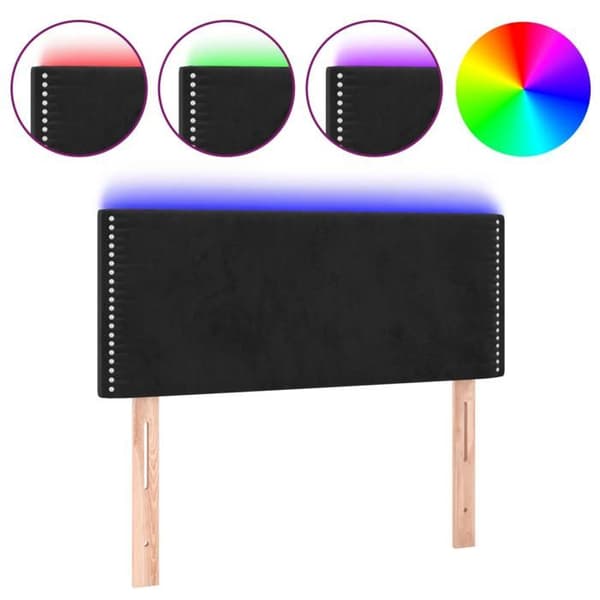 Maison Exclusive - LED Hovedgærde Sort 100x5x78/88 cm Velour Svart