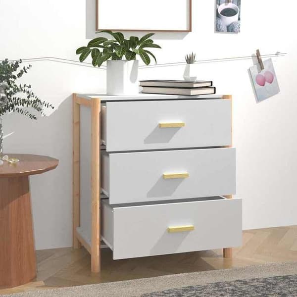 Maison Exclusive - Buffé Vit 62x38x70 cm Ingenjörsträ