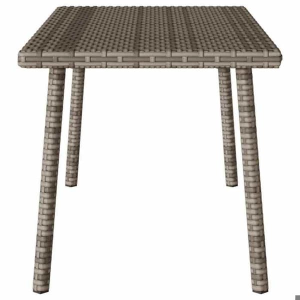 Maison Exclusive - Suorakulmainen harmaa puutarhapöytä 80x40x37 cm rottinkia