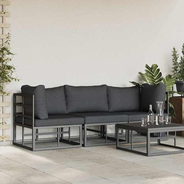 Maison Exclusive - 3 stk. Havemøbler i sort og antracit metal