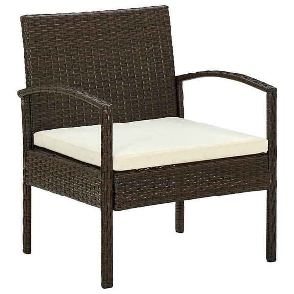 Maison Exclusive - Trädgårdsstol med kudde Flätad resin Brun brun