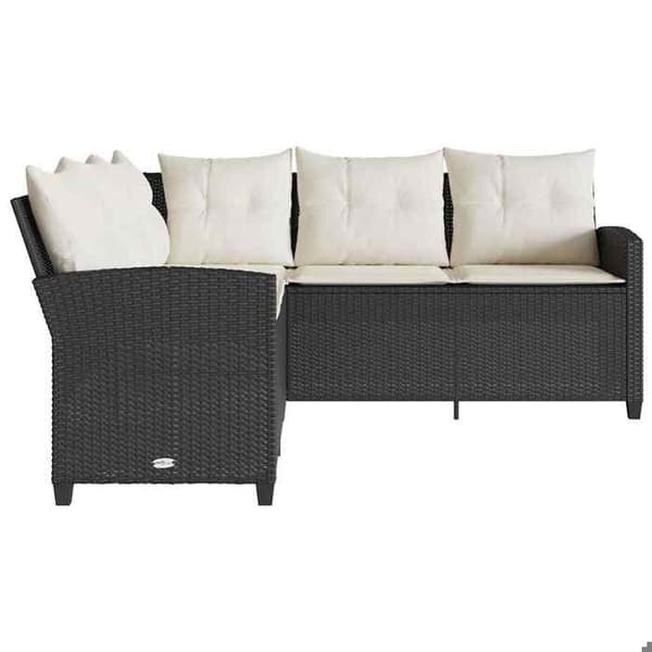 Maison Exclusive - L-formede sofaer med sorte puder i flettet harpik
