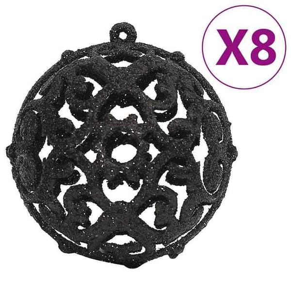 Maison Exclusive - Set med 111 stycken svarta julkulor i polystyren