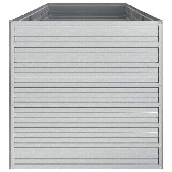 Höjd trädgårdsbädd - Exklusivt hus - Galvaniserat stål - 240x80x77 cm - Silverfärgad
