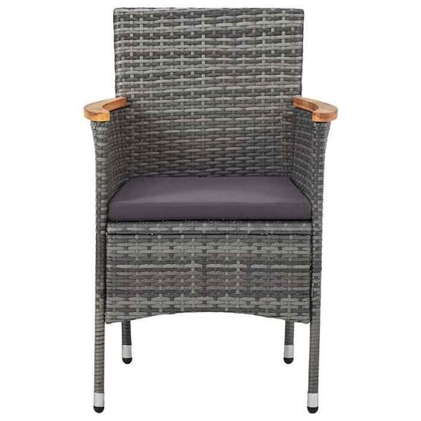 Maison Exclusive - Trädgårdsstolar i set om 2, flätad resin, grå Grå
