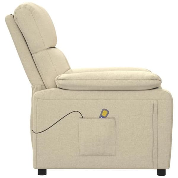 Maison Exclusive - Massagefåtölj Creme Tyg Grädde