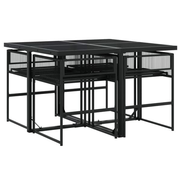 Maison Exclusive - Trädgårdsset 5 delar Svart Flätad Resin Sort