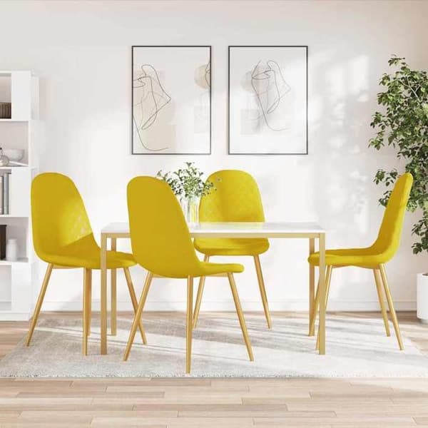Maison Exclusive - Spisestole sæt af 4 Sennepsgul Velour