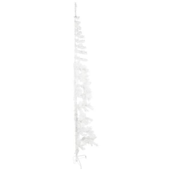 Maison Exclusive - Halv kunstig juletræ i slank design med hvid støtte 210 cm Vit