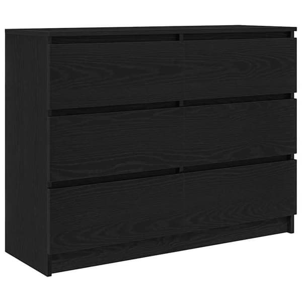 Maison Exclusive - Buffet i sort egetræ 100x35x76 cm i ingeniørtræ svart ek