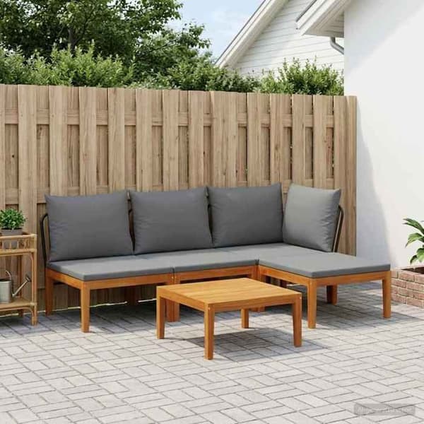 Maison Exclusive - 5 kpl Puutarhakalustesarja tyynyillä Luonnollinen
