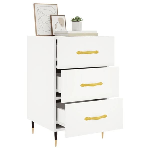 Maison Exclusive - Sängbord vit 40x40x66 cm ingenjörsträ Vit