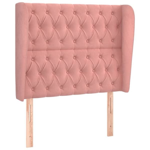 Maison Exclusive - Päätylevy korvilla Vaaleanpunainen 93x23x118/128 cm Sametti Ros