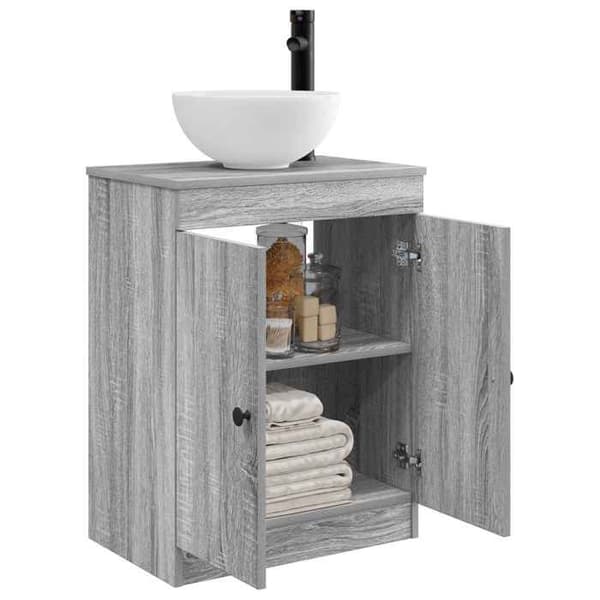 Maison Exclusive - Badeværelsesmøbel med vask Sonoma grå 54 x 35 x 83 cm
