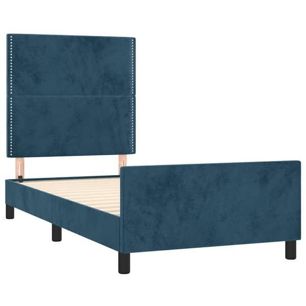 Maison Exclusive - Sängram utan madrass mörkblå 100x200 cm sammet