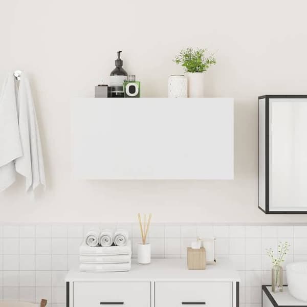 Maison Exclusive - Väggmonterad badrumsskåp vit 80x25x40 cm ingenjörsträ