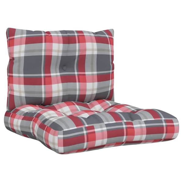 Maison Exclusive - Pallethynde sæt af 2 med rødt ternet mønster i stof