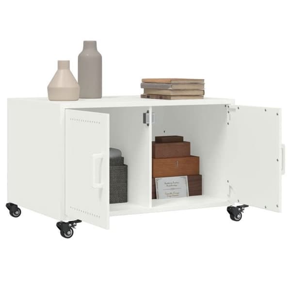 Maison Exclusive - Låg bord vit 68x50x43,5 cm stål