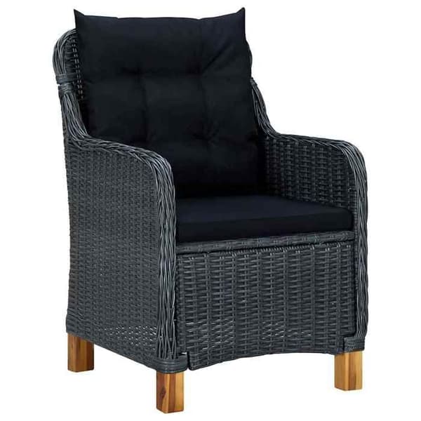 Maison Exclusive - Trädgårdsstolar med kuddar, set om 2, flätad resin