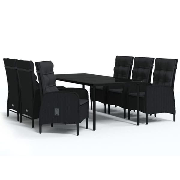 Maison Exclusive - Havemøbler sæt med puder 7 stk Sort