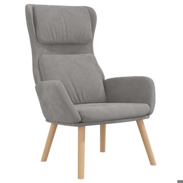 Maison Exclusive - Ljusgrå Velour Relaxstol