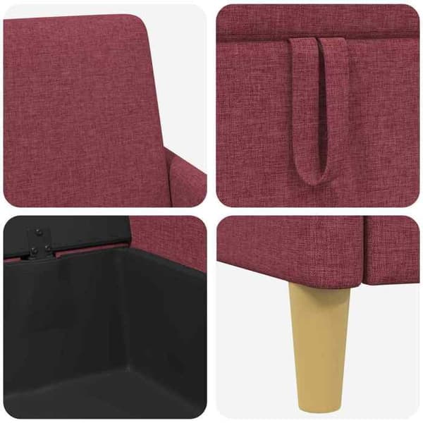 Maison Exclusive - Soffa med förvaring 2 st Bordeaux Polyester