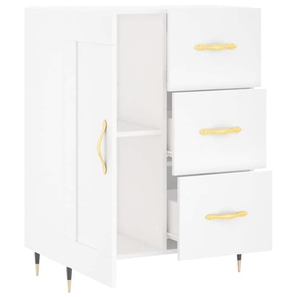 Maison Exclusive - Hvidt buffet 69,5x34x90 cm ingeniørtræ Vit