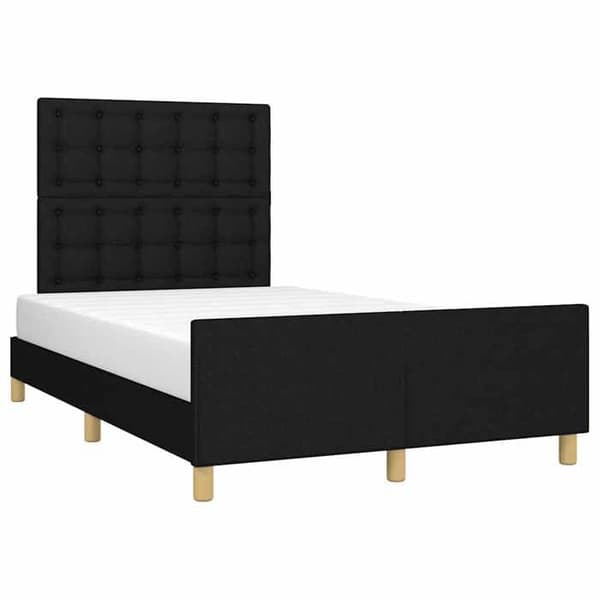 Sengestel - EKSKLUSIV HUS - 120x200 cm - Sort - Polyesterstof - Justerbar hovedgærde Svart