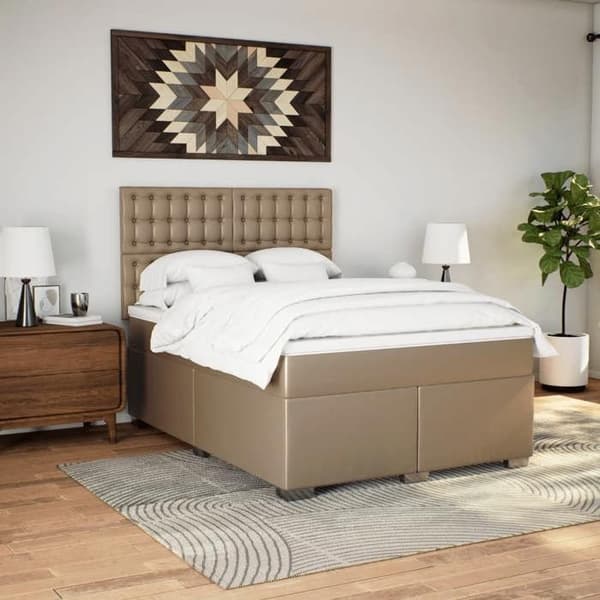 Maison Exclusive - Sänkylevy patjalla Cappuccino 160x200 cm