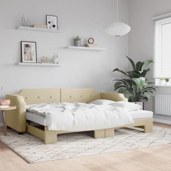 Maison Exclusive - Päivävuode, jossa on vaaleanpunainen vuode 100x200 cm kangas