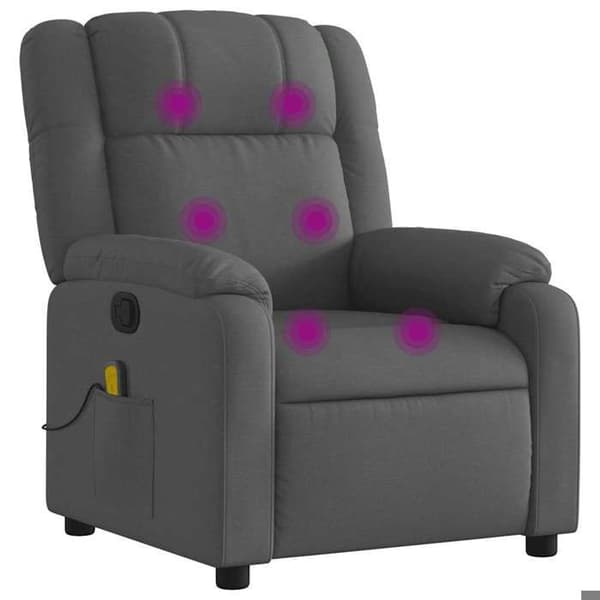 Maison Exclusive - Grått tyg lutande massagefåtölj