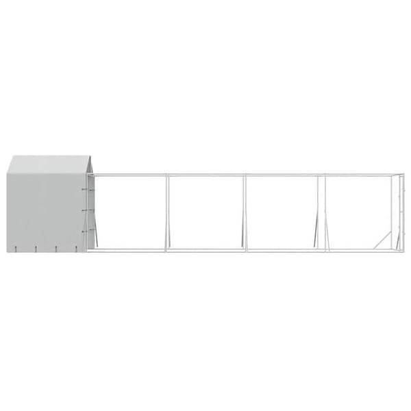 Maison Exclusive - Ulkoilma koirankoppi hopeakatolla 2x10x2,5 m