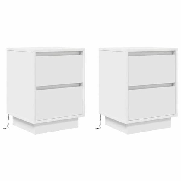 Maison Exclusive - Sängbord med LED-lampor 2 st vit 38x34x50 cm