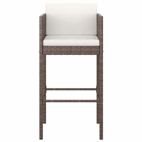 Maison Exclusive - Barstolar set om 4 med bruna kuddar i flätad resin