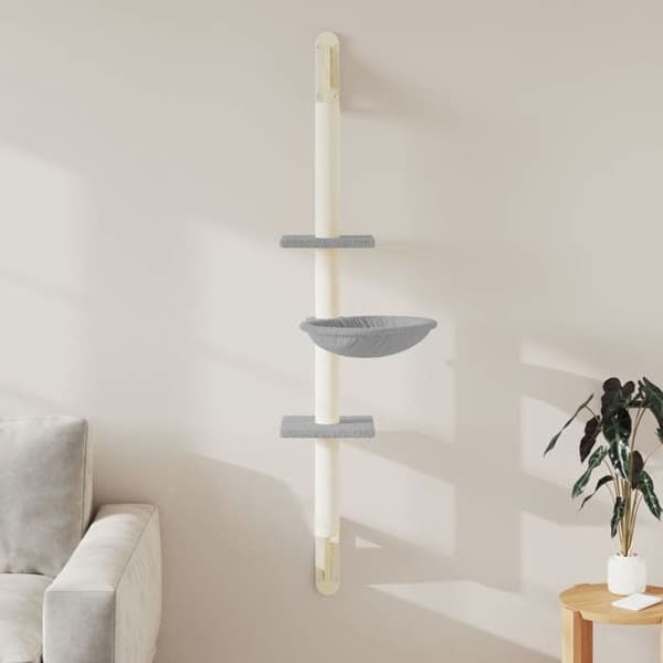 Maison Exclusive - Vægmonteret kattekradse med lys grå klatretræ 142,5 cm ljusgrått