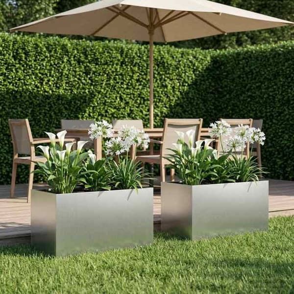 Maison Exclusive - Puutarhakori 2 kpl Hopea 80 x 50 x 50 cm Silver