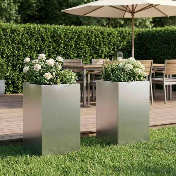 Maison Exclusive - Puutarhakori 2 kpl Hopea 40 x 40 x 50 cm Silver