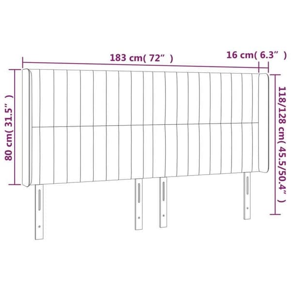 Maison Exclusive - LED Hovedgærde Lys Grå 183x16x118/128 cm Stof ljusgrått