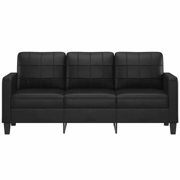 Maison Exclusive - Soffa 3-sits Svart 180 cm Syntetläder