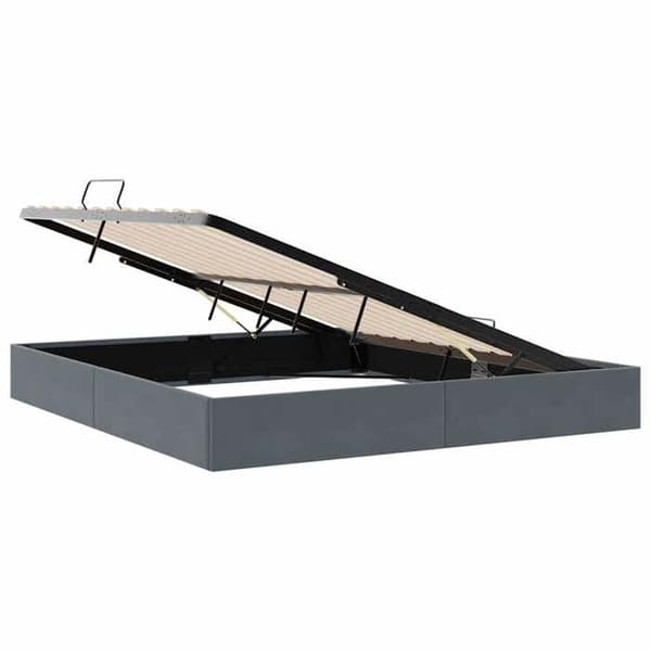 Maison Exclusive - Förvaringssäng med lagring Mörkgrå 183 x 213 cm Sammet