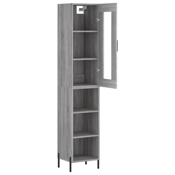 Maison Exclusive - Buffé hög Sonoma grå 34,5x34x180 cm Ingenjörsträ
